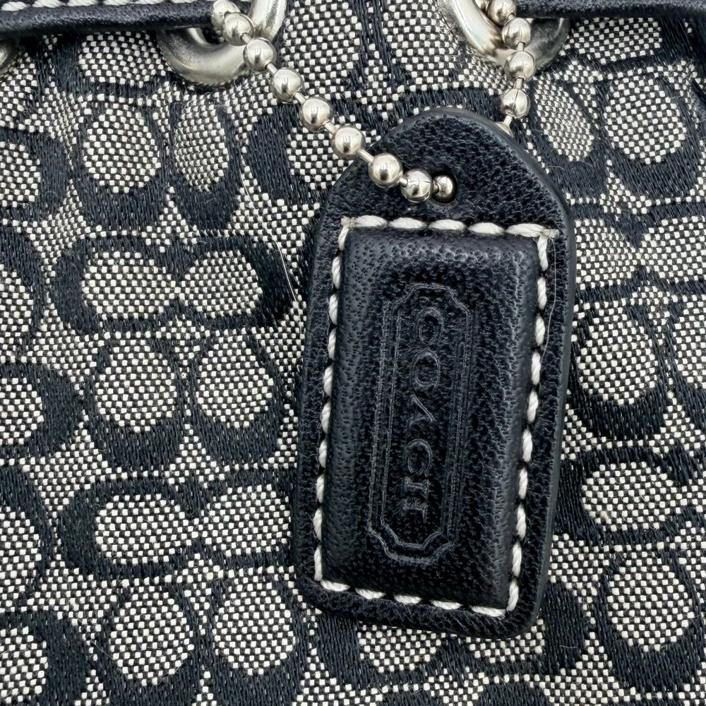 Coach Signature Mini C Drawstring Wristlet Pouch Black Jacquard Y2K - Picture 10 of 12